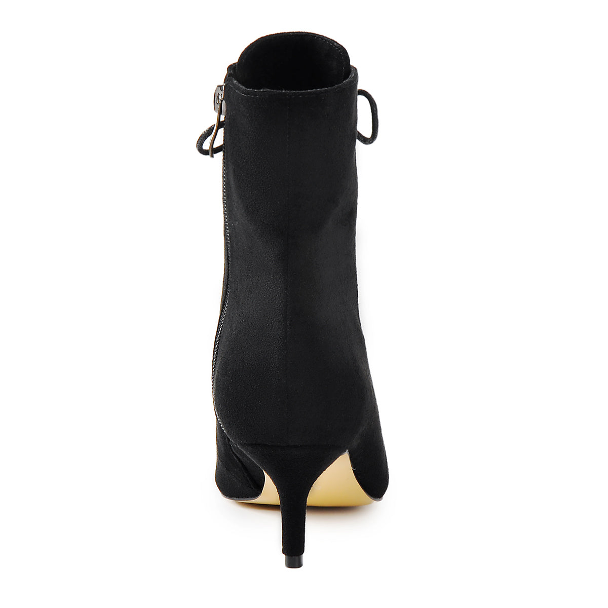 Kitten Low Heel Pointed Toe Lace Up Ankle Boots | Onlymaker Exclusive