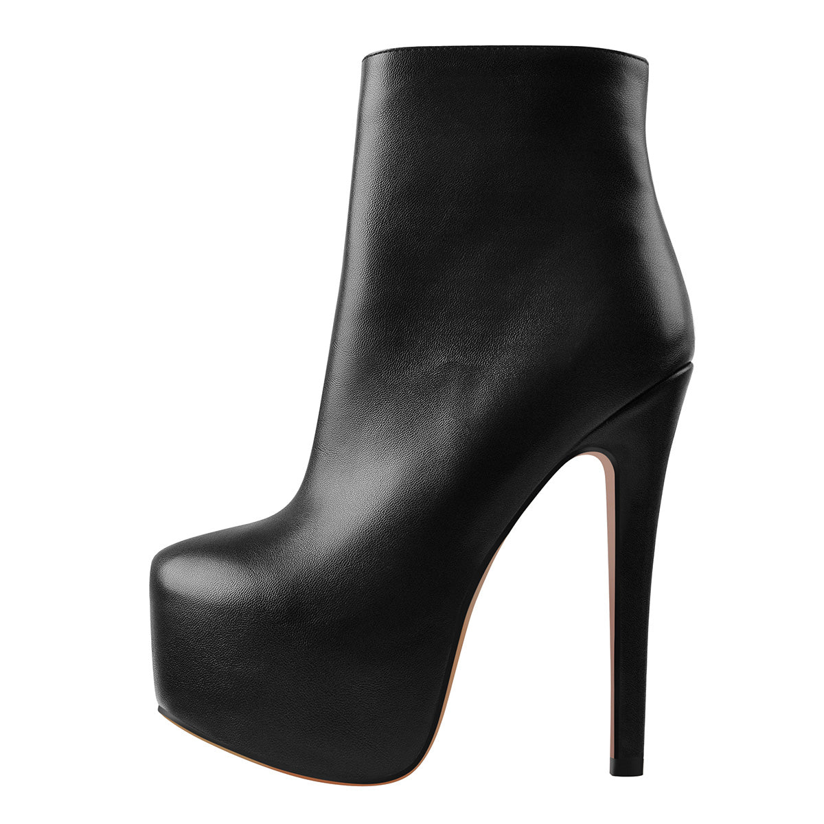 Rounded Toe Platform Stiletto High Heel Ankle Boots | Onlymaker Popular