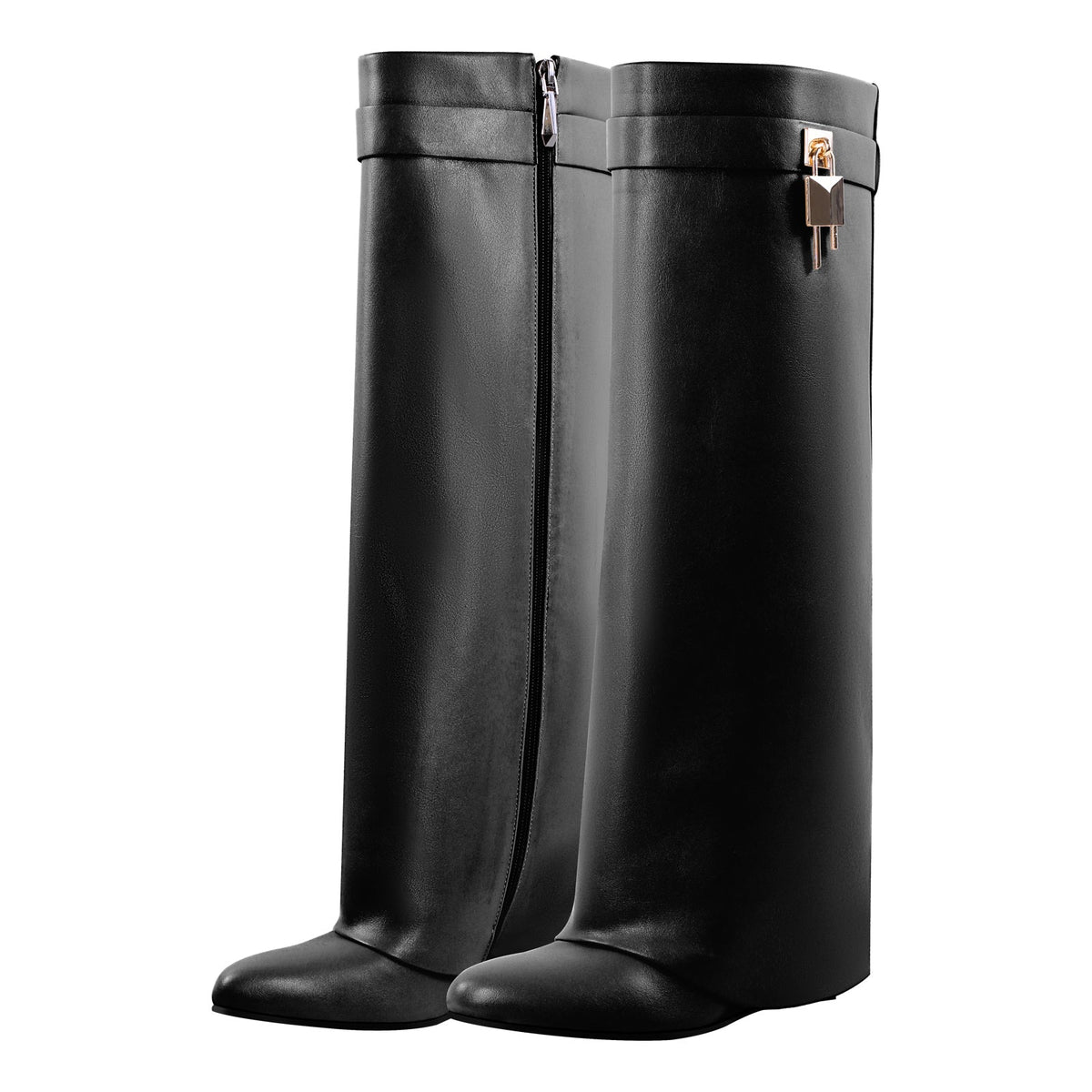 Pointed Toe Chunky Heel Fold Over Boots | Onlymaker Recommended