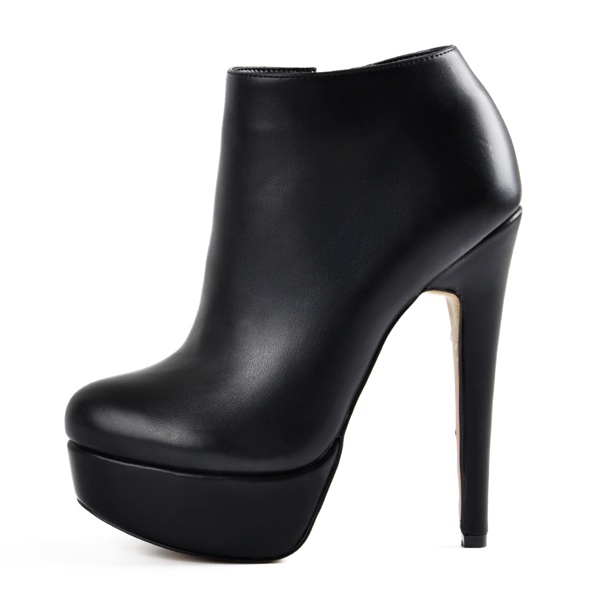 Black Platform Zipper Stiletto Ankle Boots | Onlymaker Exclusive