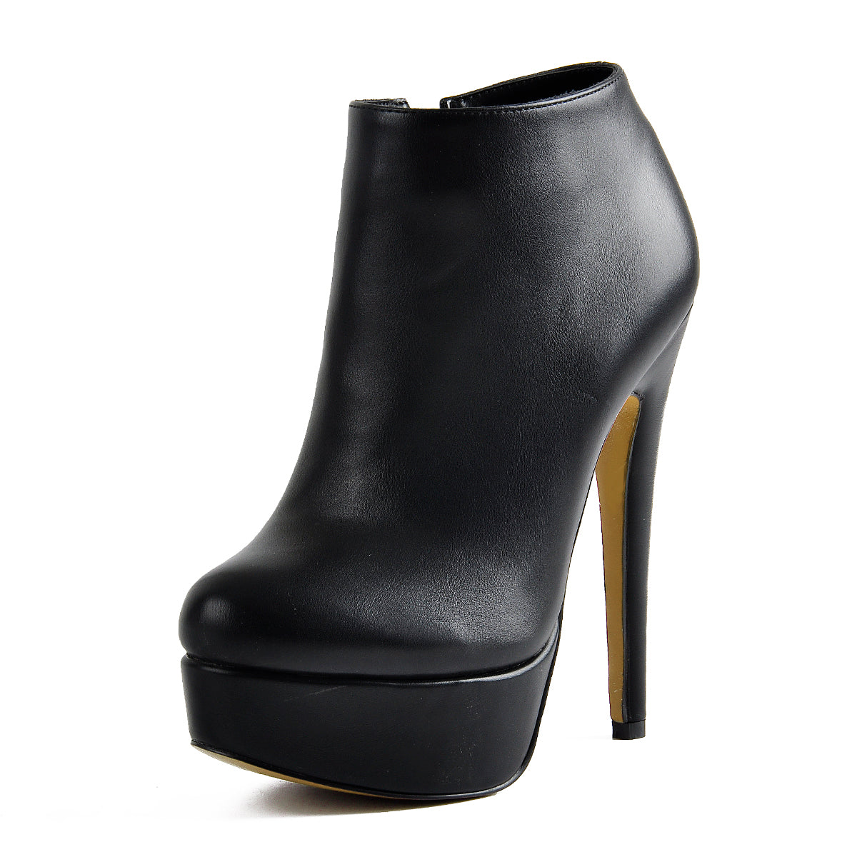 Black Platform Zipper Stiletto Ankle Boots | Onlymaker Exclusive