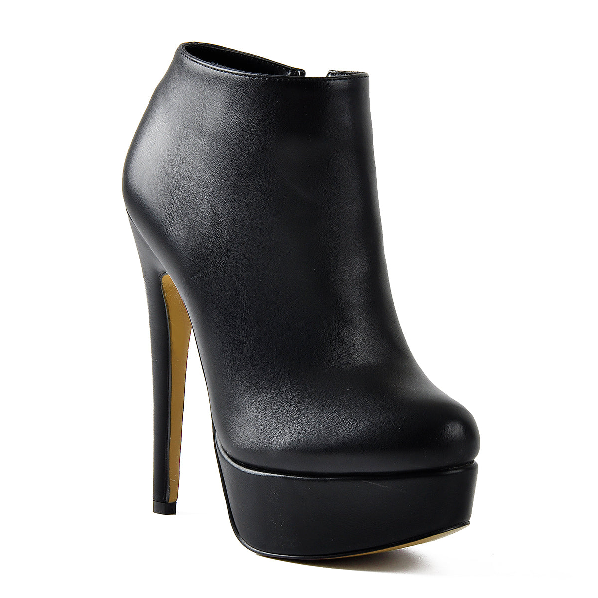 Black Platform Zipper Stiletto Ankle Boots | Onlymaker Exclusive