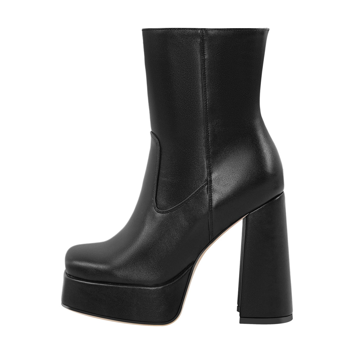 Platform Square Toe Chunky Heel Ankle Boots | Onlymaker Best Seller