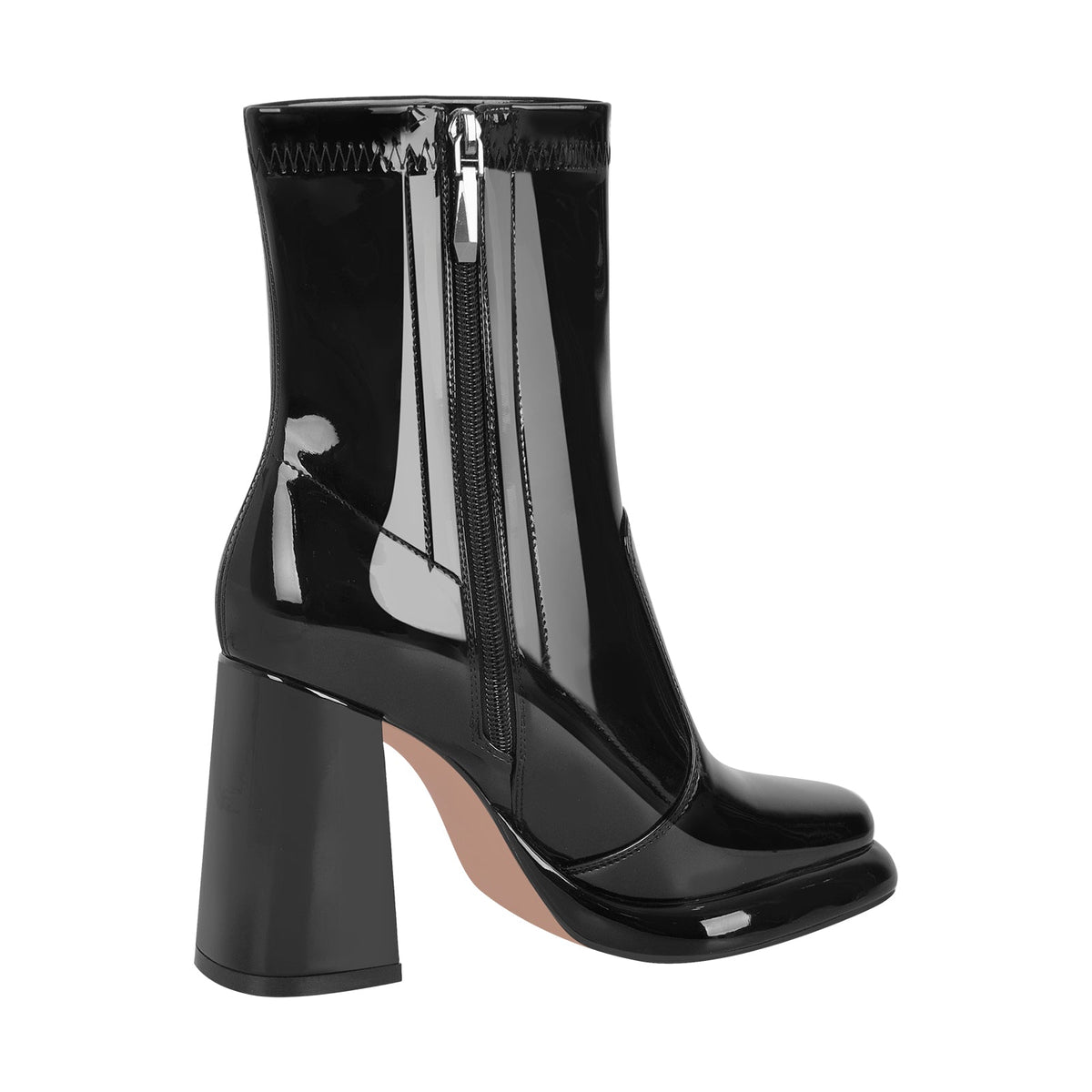 Square Toe Zipper Chunky Heel Platform Ankle Boots | Onlymaker Hot Sale