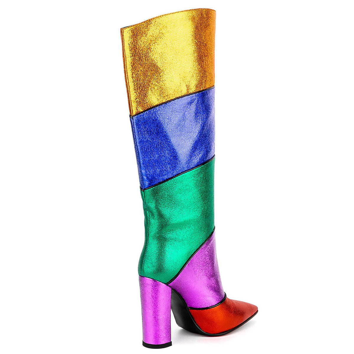 Colorful Patchwork Knee High Boots | Onlymaker Best Price