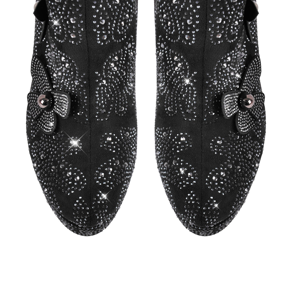 Platform Rhinestone Flower Knee High Boots | Onlymaker Trusted