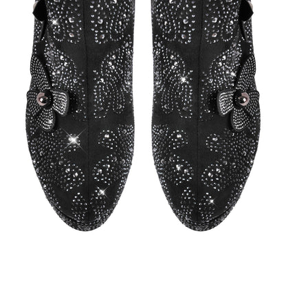 Platform Rhinestone Flower Knee High Boots | Onlymaker Trusted