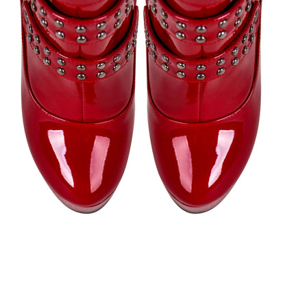 Buckles Round Toe Stilettos Over The Knee Platform Boots | Onlymaker Recommended