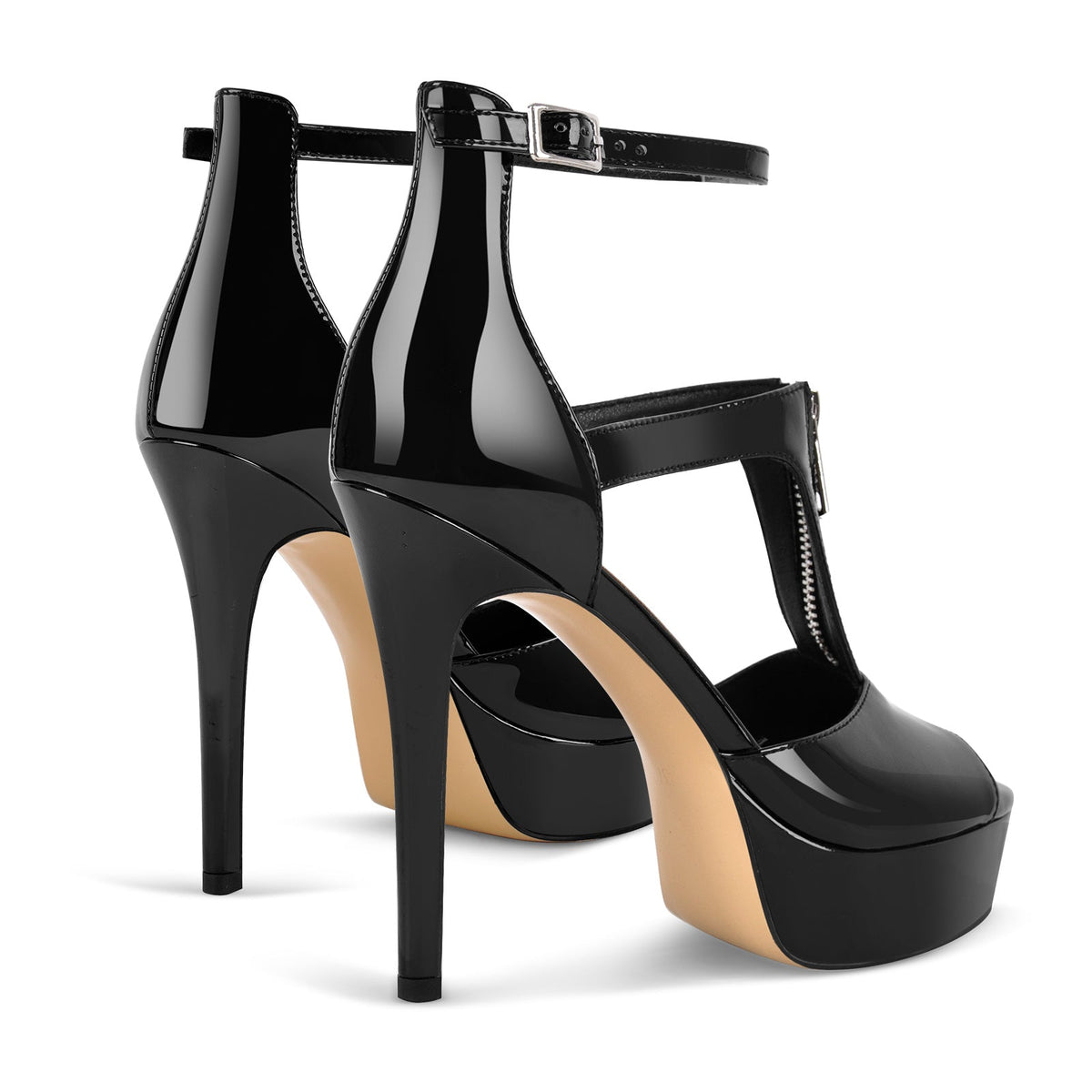 Platform Zipper Ankle Strap Stiletto Sandals | Onlymaker Customer Favorite