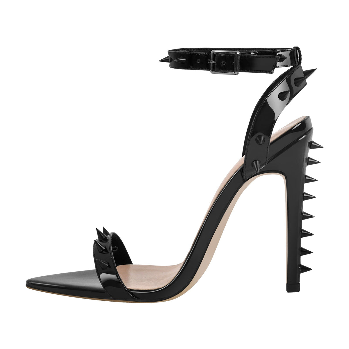 Rivet Ankle Strap High Heel Sandals | Onlymaker Essential