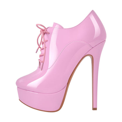 Platform Lace-up Stiletto Ankle Boots | Onlymaker Latest
