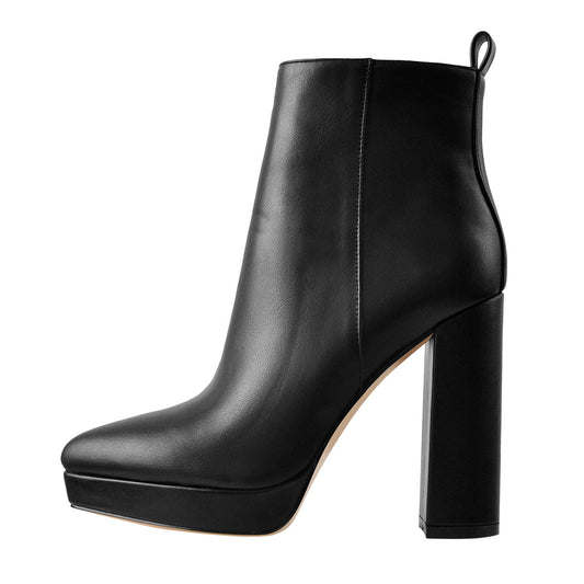 Pointed Toe Chunky Heel Ankle Boots | Onlymaker Great Value