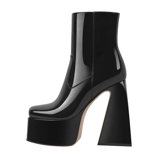 Platform Chunky High Heels Ankle Boots | Onlymaker Customer Favorite