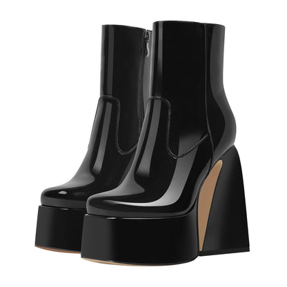 Platform Chunky High Heels Ankle Boots | Onlymaker Customer Favorite