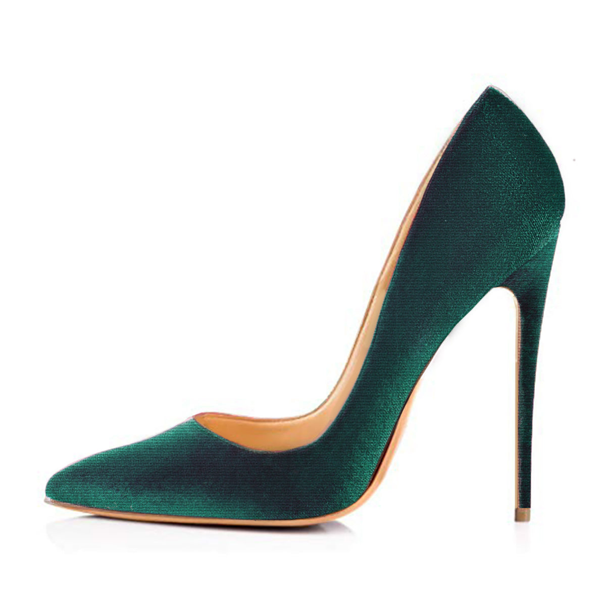 8cm 10cm 12cm Retro Green Classic Velvet Stilettos | Onlymaker Hot Sale