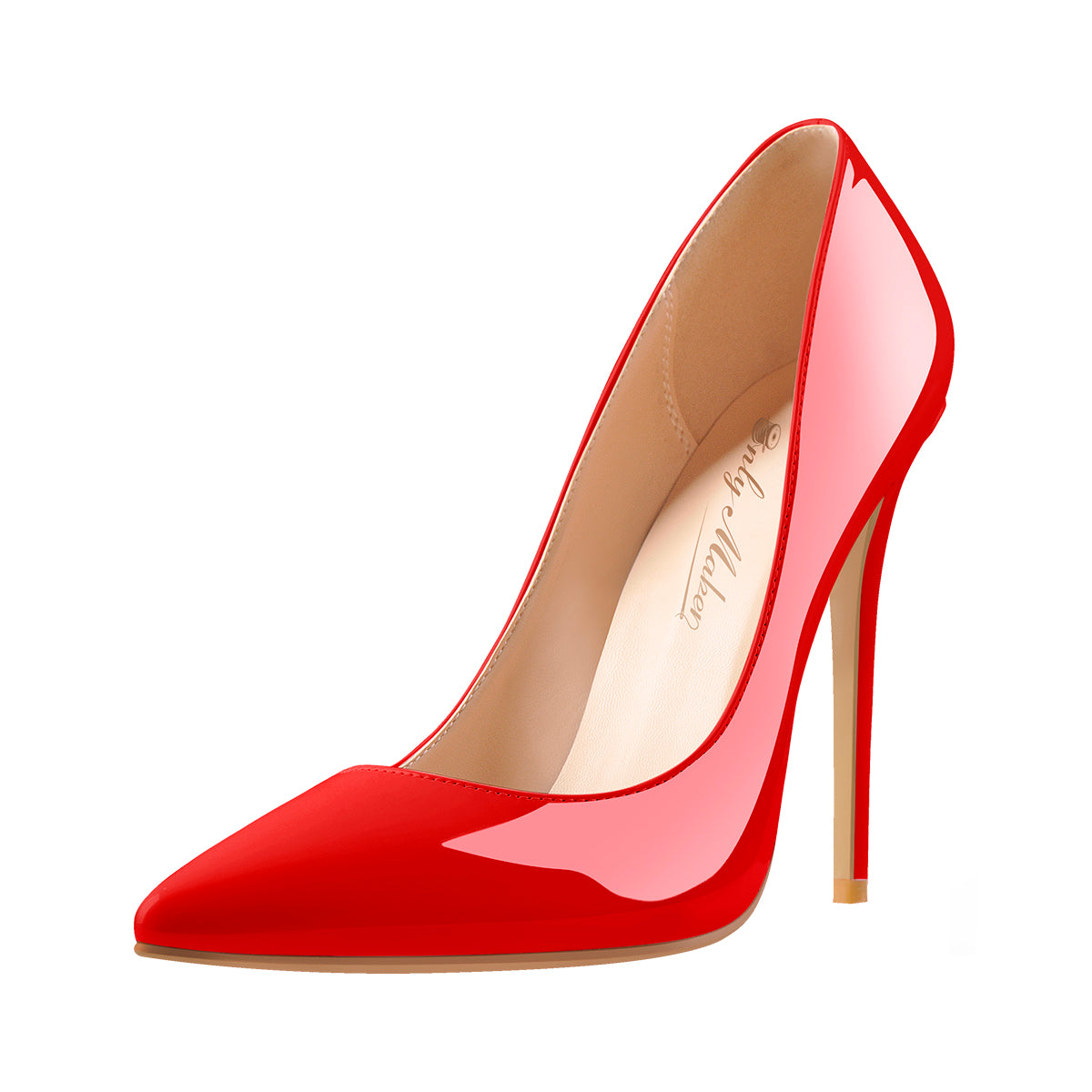 8cm 10cm 12cm Red Pointed Toe Slip On High Heel Pumps | Onlymaker Everyday