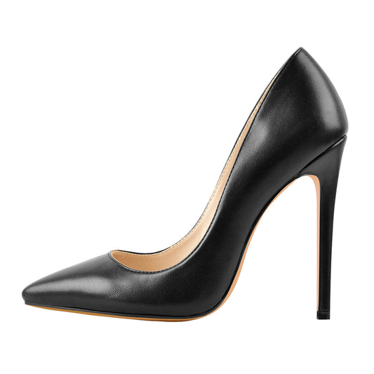 8cm 10cm 12cm Matte Pointed Toe Slip On High Heel Pumps | Onlymaker Best Seller