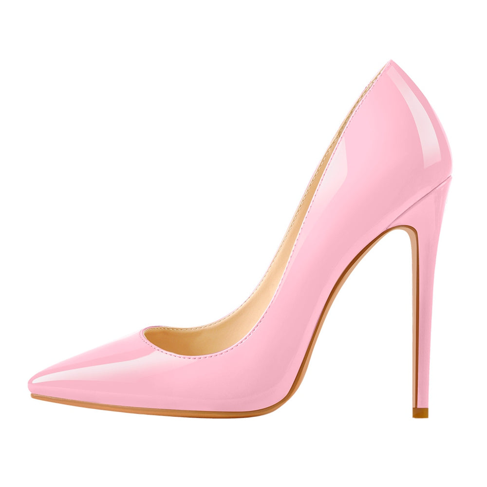 8cm 10cm 12cm Pink Pointed Toe Slip On High Heel Pumps | Onlymaker Customer Favorite