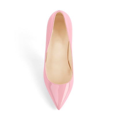 8cm 10cm 12cm Pink Pointed Toe Slip On High Heel Pumps | Onlymaker Customer Favorite