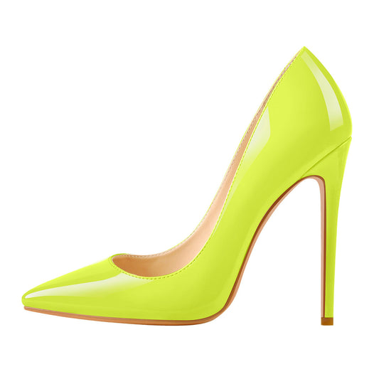 8cm 10cm 12cm Yellow Pointed Toe Pumps Classic Stilettos | Onlymaker Great Value