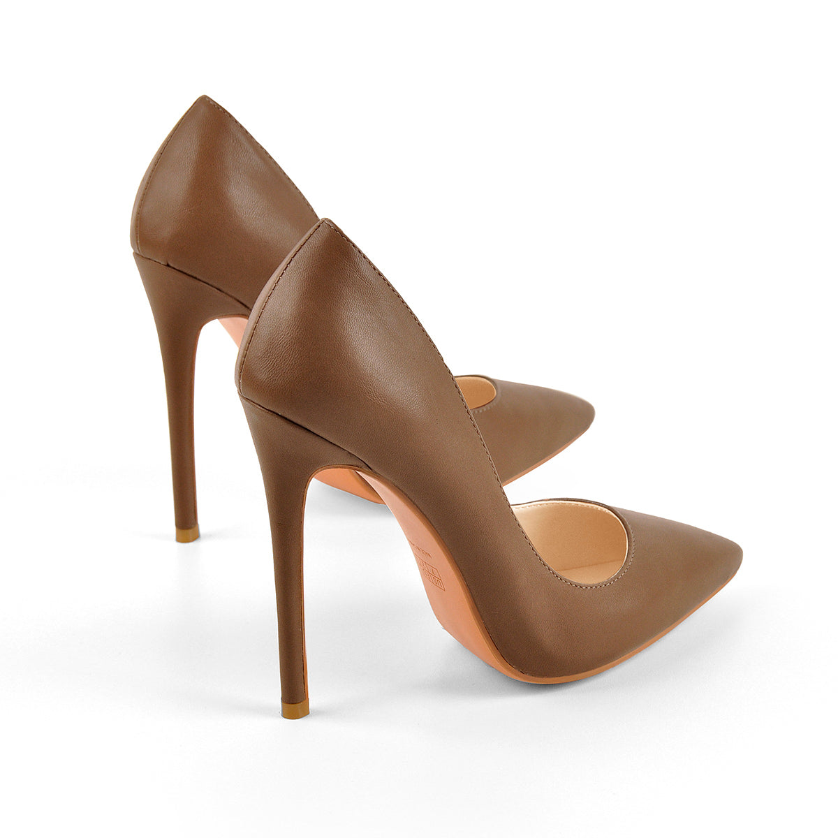 8cm 10cm 12cm Brown Pointed Toe Slip On High Heel Pumps | Onlymaker Popular