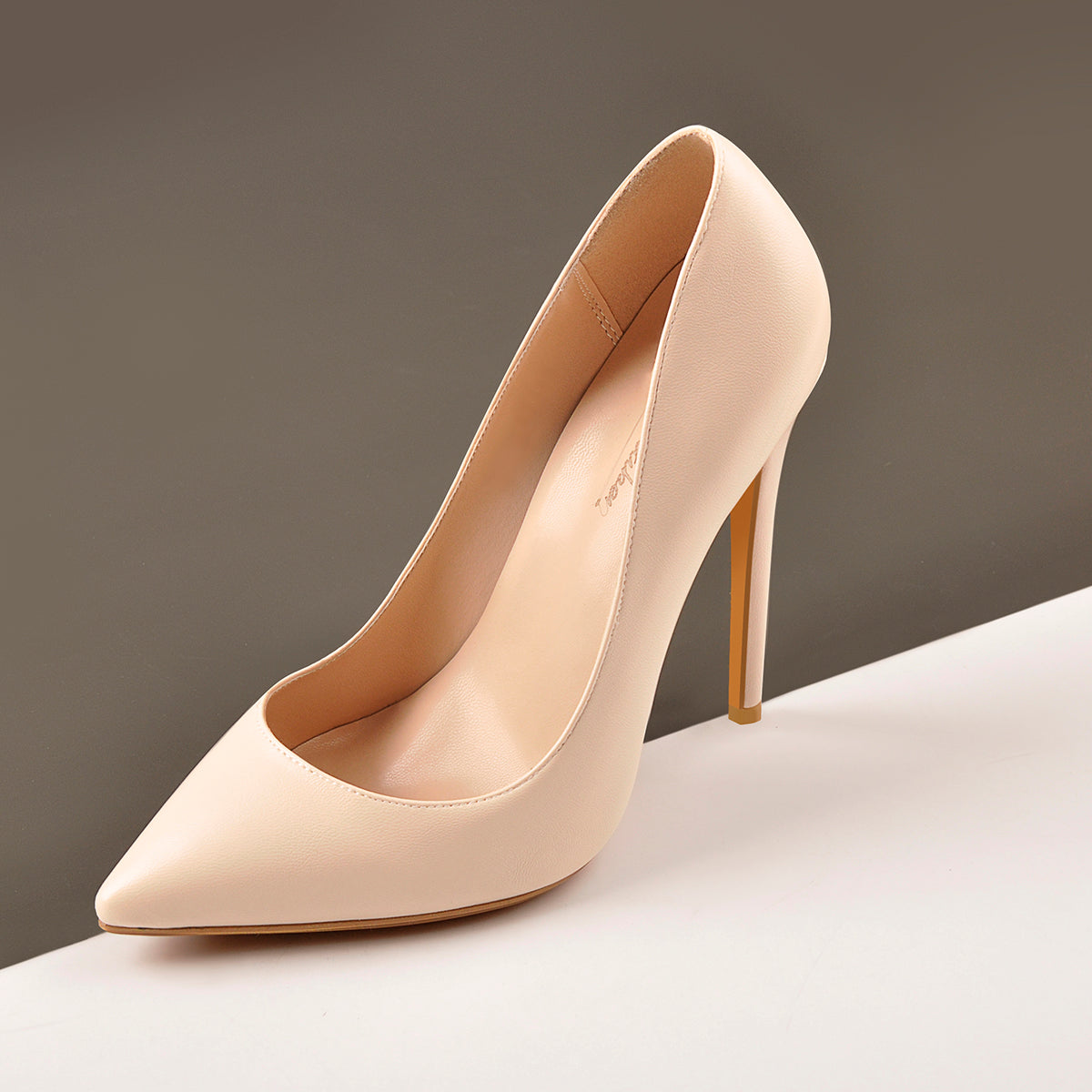 8cm 10cm 12cm Beige Pointed Toe Slip On High Heel Pumps | Onlymaker Everyday