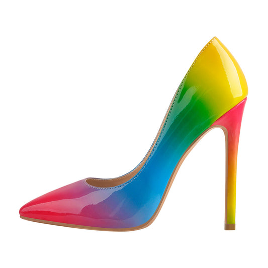Rainbow Pointed Toe Stilettos Pumps | Onlymaker Trusted