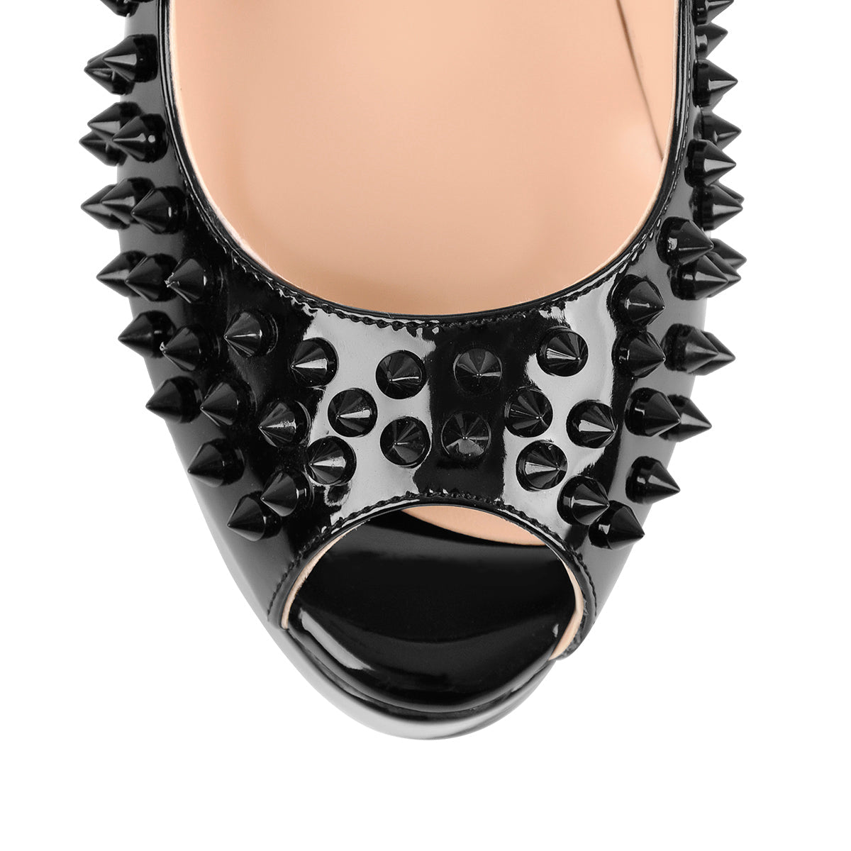 Peep Toe Platform Rivets High Heels Pumps | Onlymaker Everyday