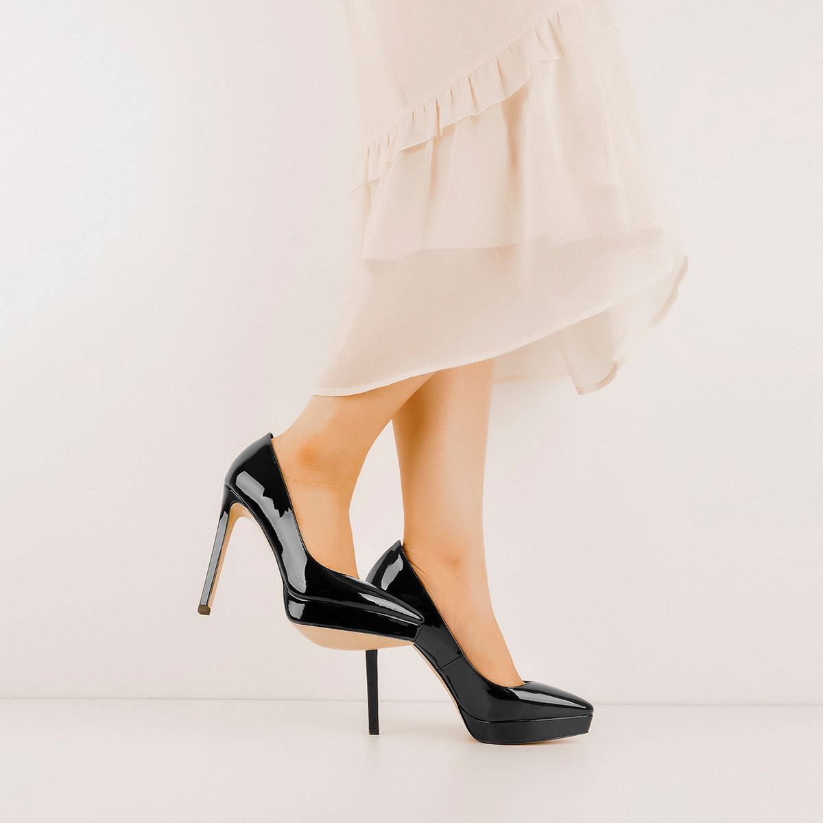 Low Platform Pointed Toe Stiletto Heels Pumps | Onlymaker Everyday