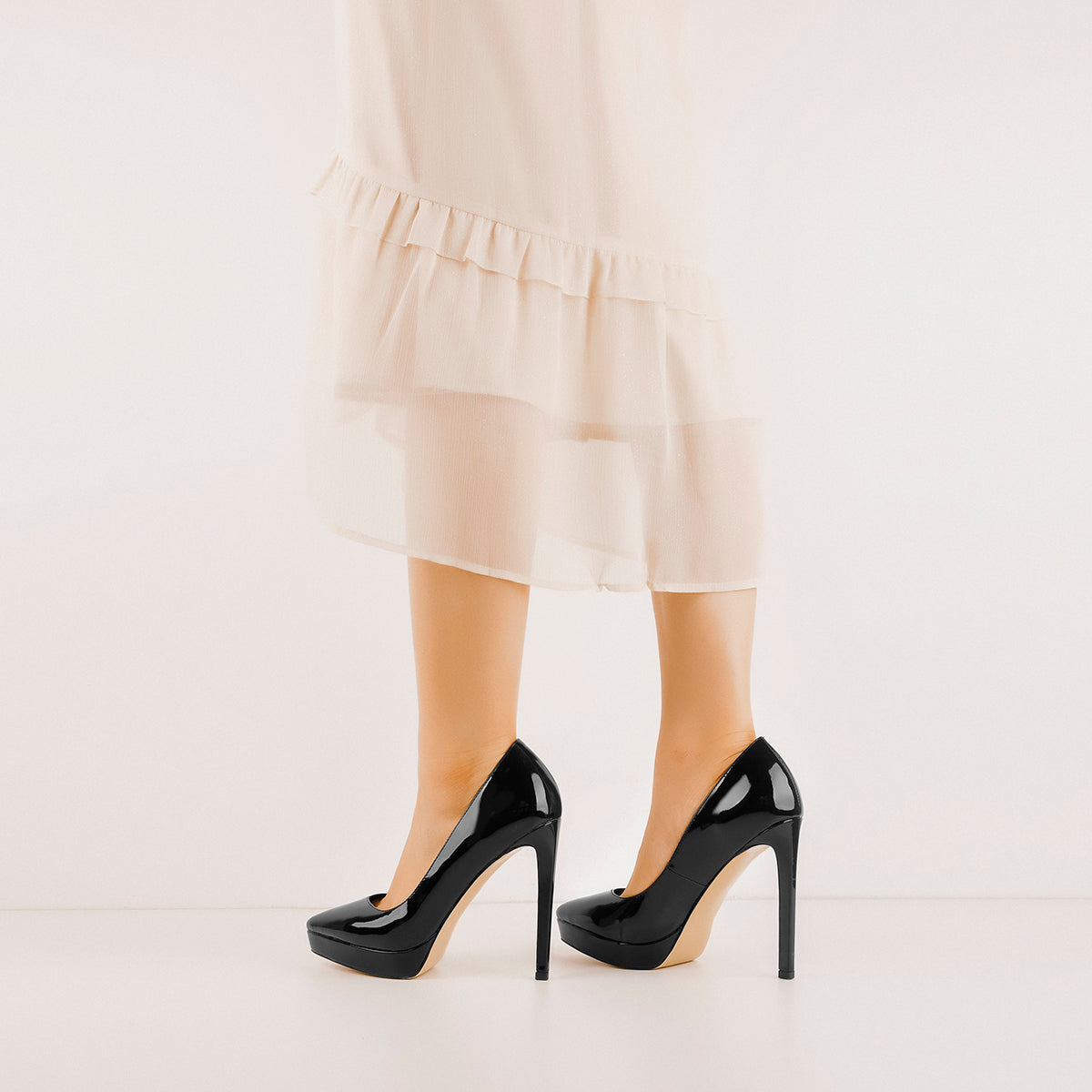 Low Platform Pointed Toe Stiletto Heels Pumps | Onlymaker Everyday