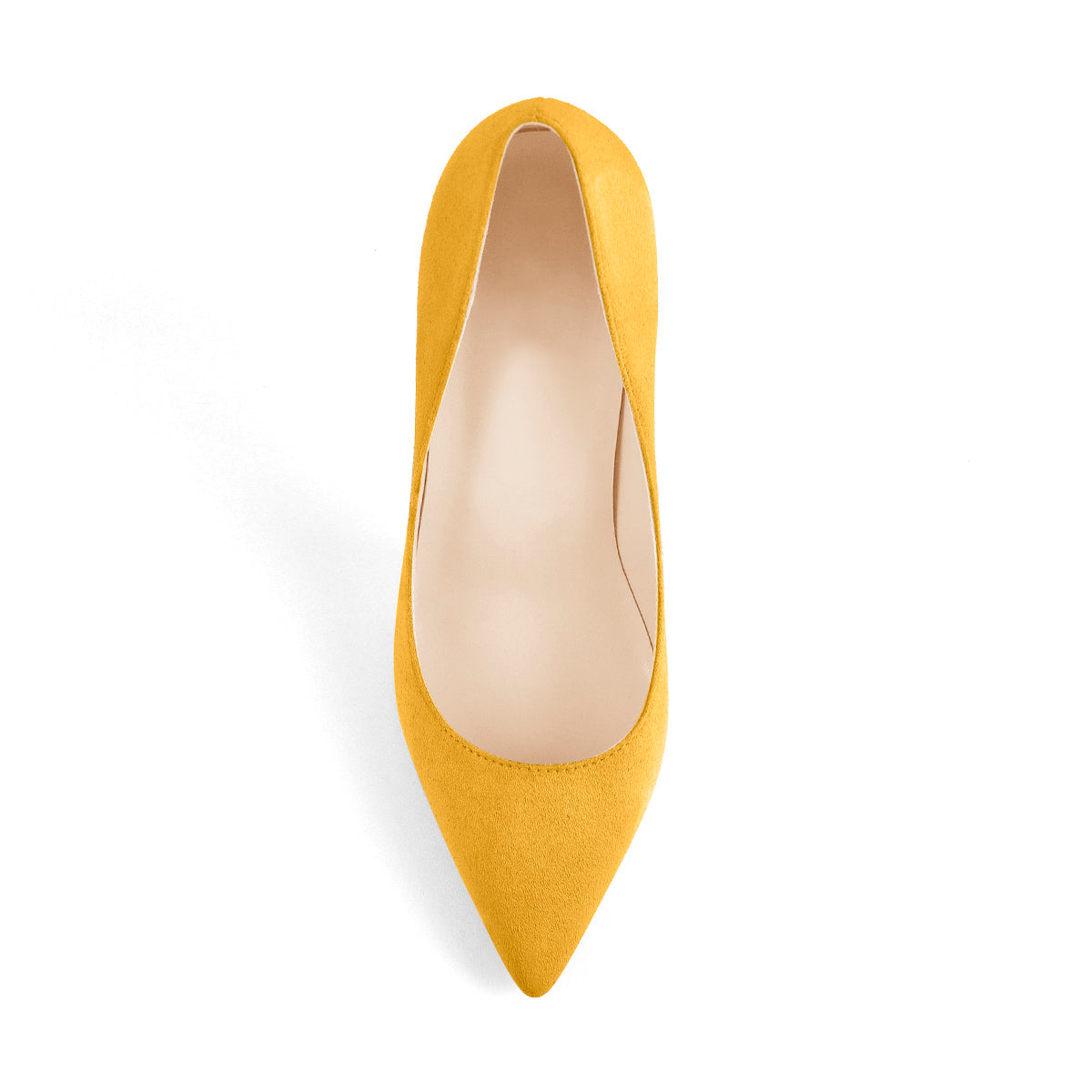 8cm 10cm 12cm Suede Yellow Pointed Toe Slip On High Heel Pumps | Onlymaker Classic