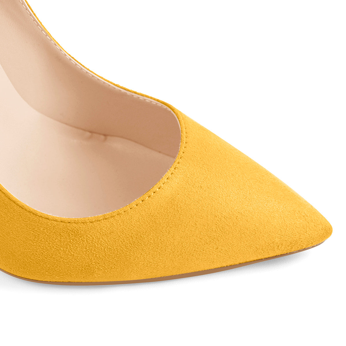 8cm 10cm 12cm Suede Yellow Pointed Toe Slip On High Heel Pumps | Onlymaker Classic