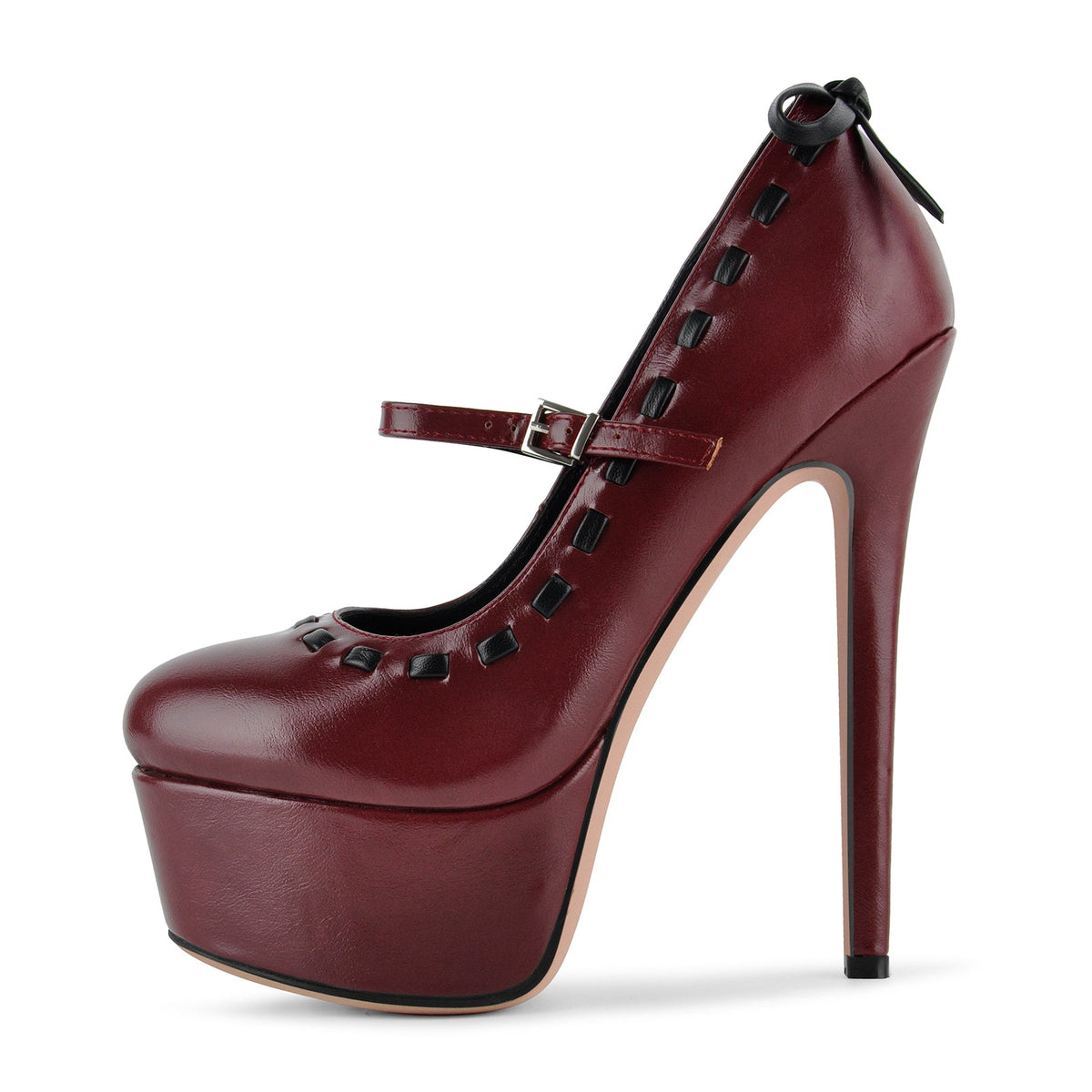 Platform Back Bow Mary Jane Stiletto Pumps | Onlymaker Top Pick