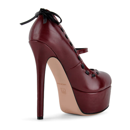 Platform Back Bow Mary Jane Stiletto Pumps | Onlymaker Top Pick