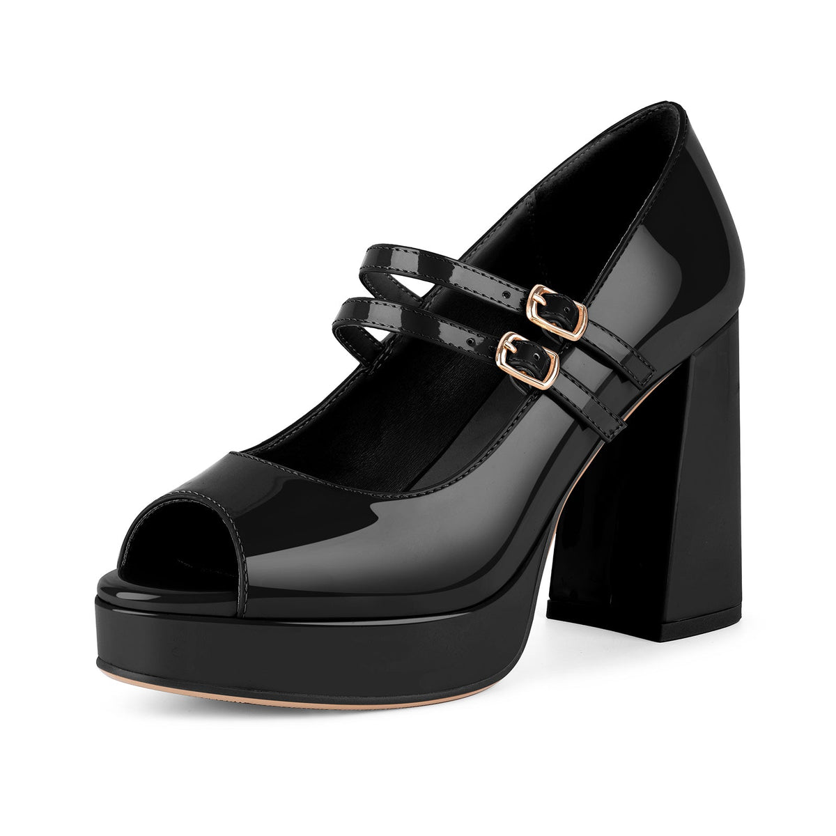 Peep Toe Platform Mary Jane Chunky Heels | Onlymaker Great Value
