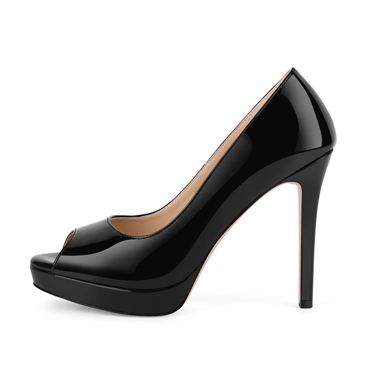Peep Toe Platform Patent Leather High Heels | Onlymaker Deals