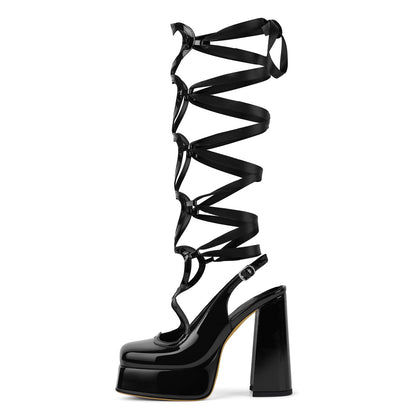 Heart Lace-up Slingback Pumps | Onlymaker Essential