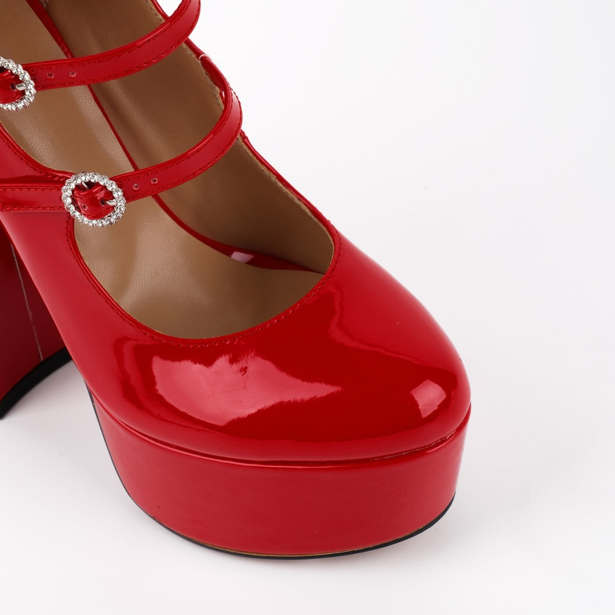 Platform Rhinestone Multi Buckle Strap Pumps | Onlymaker Value