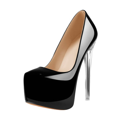 Pointed Toe Platform Clear Heel Stiletto Pumps | Onlymaker Smart Buy