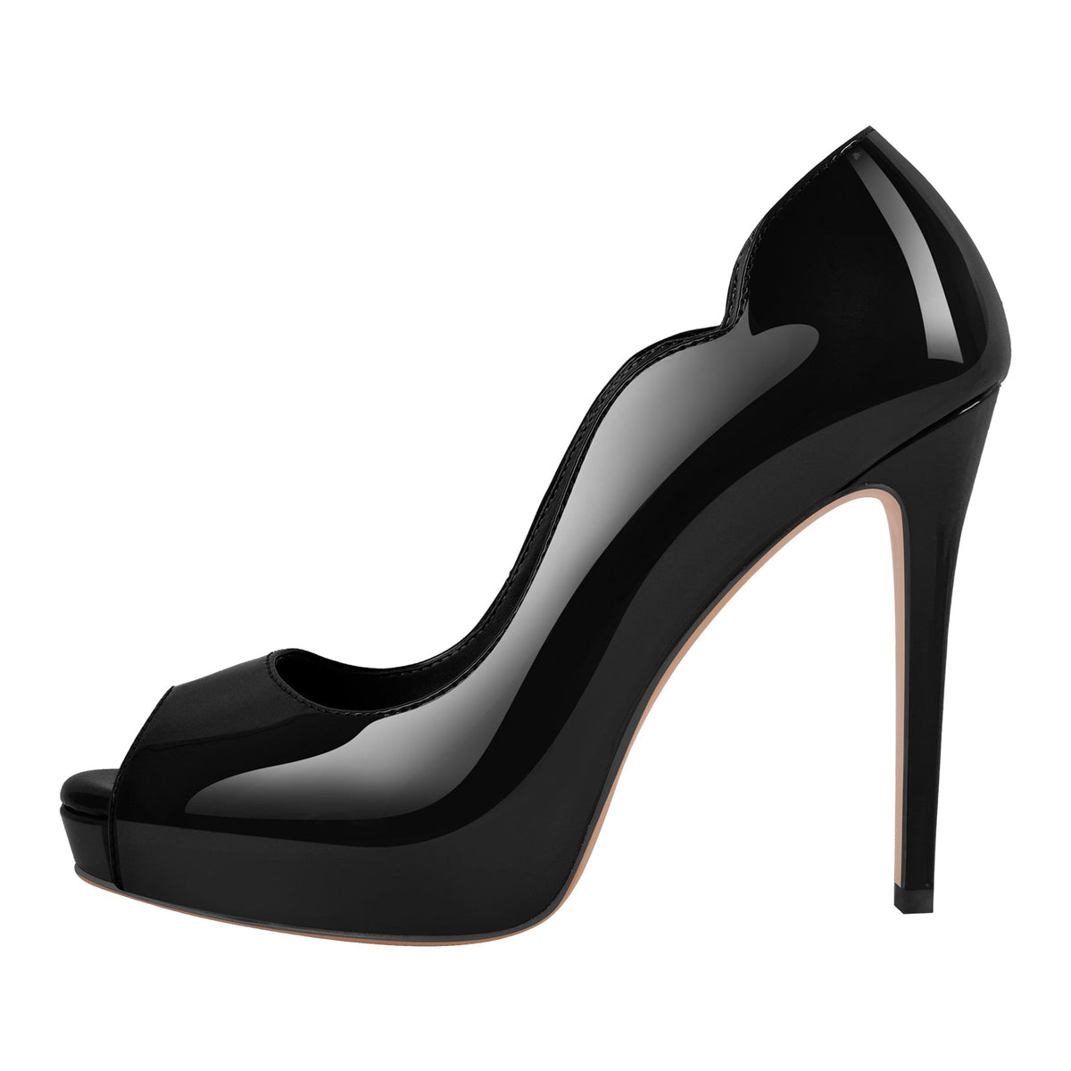 Peep Toe Platform Patent Leather High Heels | Onlymaker Discount