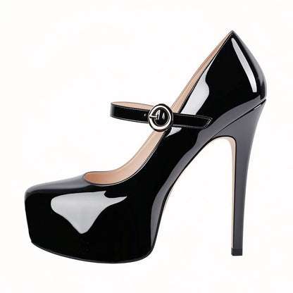 Platform Patent Leather Mary Jane High Heels | Onlymaker Premium