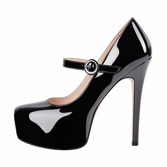 Platform Patent Leather Mary Jane High Heels | Onlymaker Premium