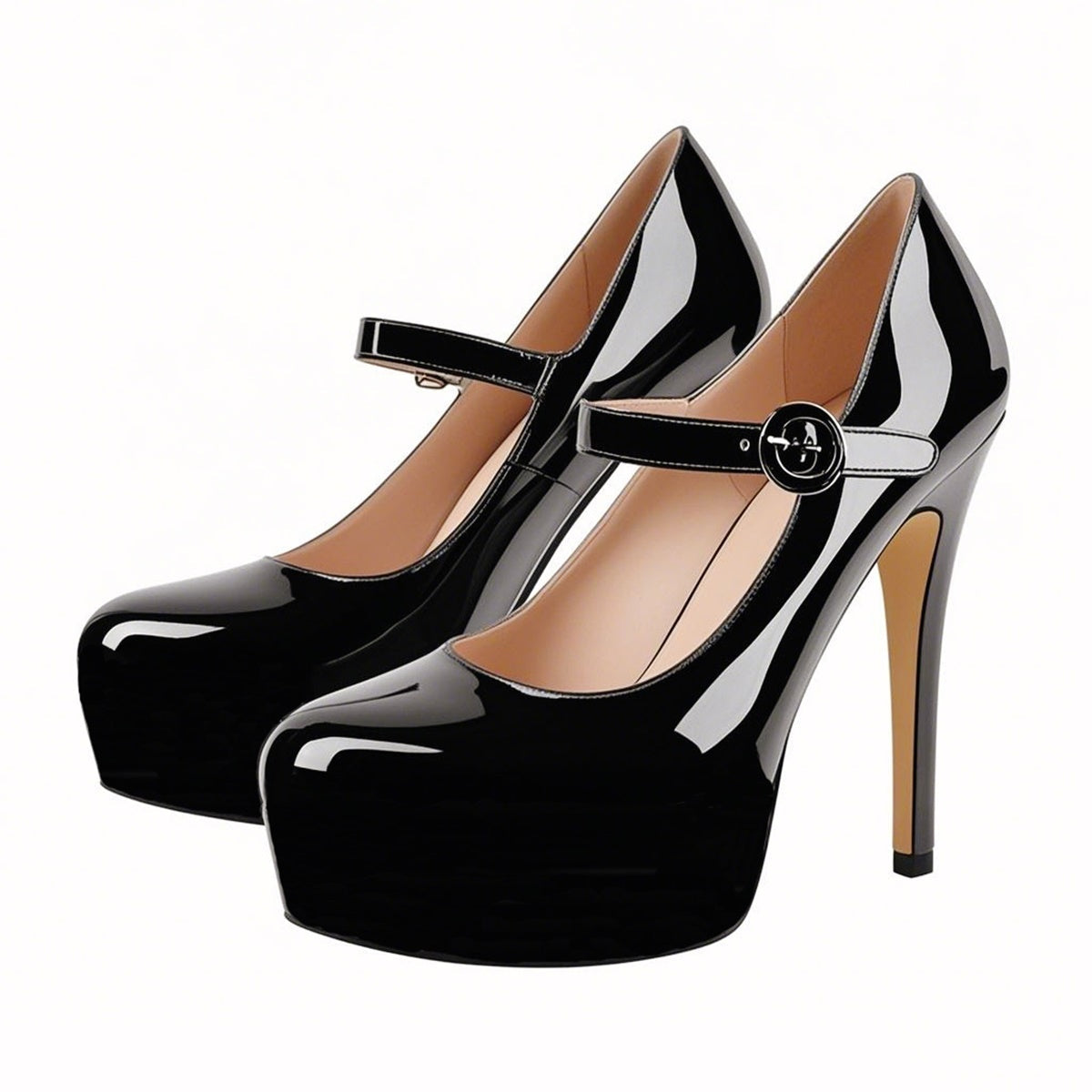Platform Patent Leather Mary Jane High Heels | Onlymaker Premium