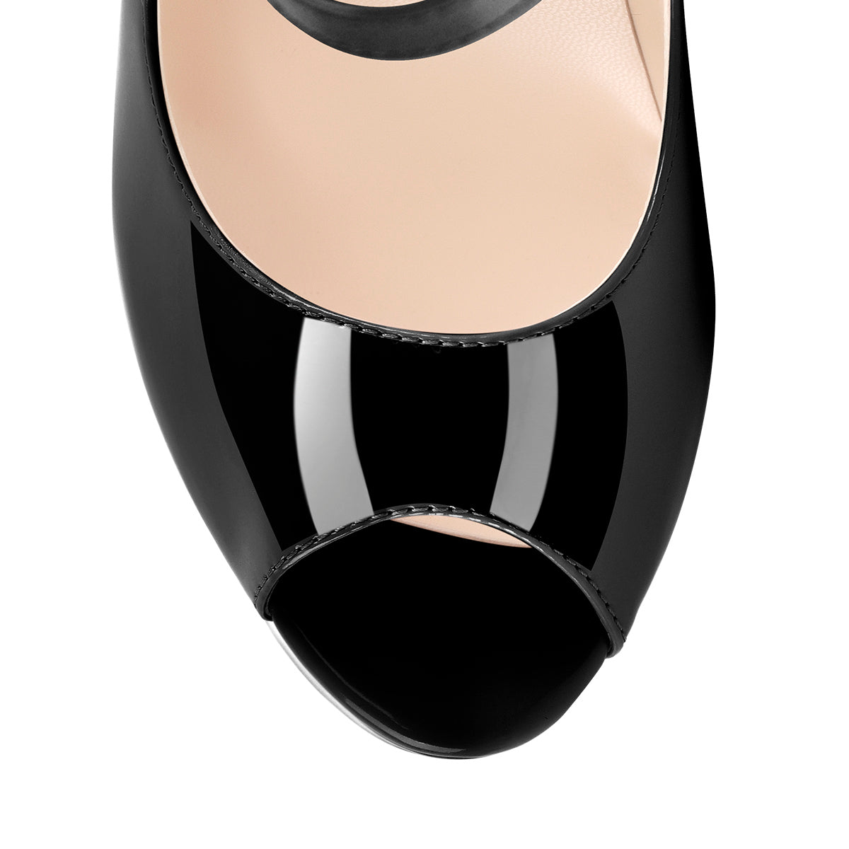 Black Peep Toe Platform Buckle Stiletto Pumps | Onlymaker Everyday