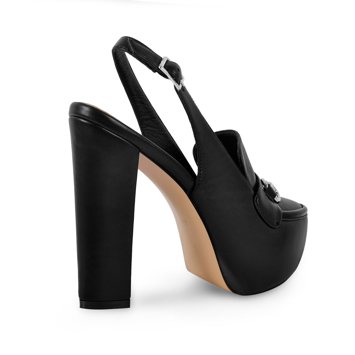 Round Toe Platform Slingback Chunky Heels | Onlymaker Smart Buy