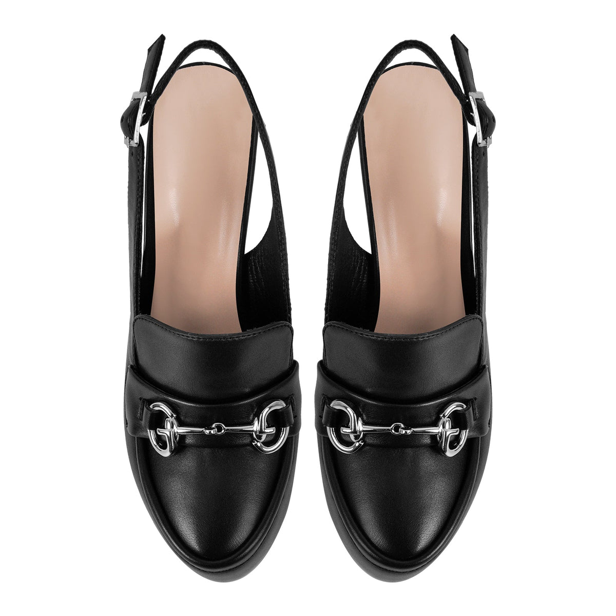 Round Toe Platform Slingback Chunky Heels | Onlymaker Smart Buy