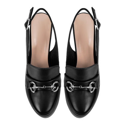 Round Toe Platform Slingback Chunky Heels | Onlymaker Smart Buy