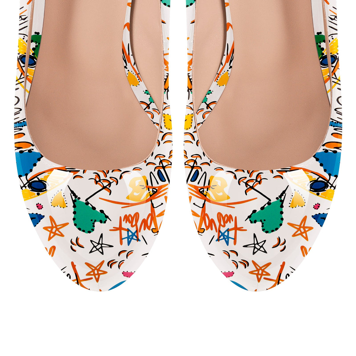 Graffiti Colorful Round Toe Platform Stiletto Pumps | Onlymaker Best Price