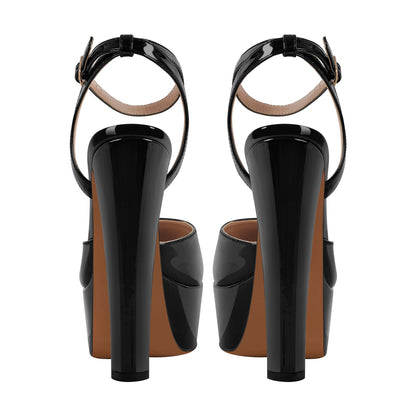 Platform Chunky Heel Ankle Strap Slingback Pumps | Onlymaker Hot Sale