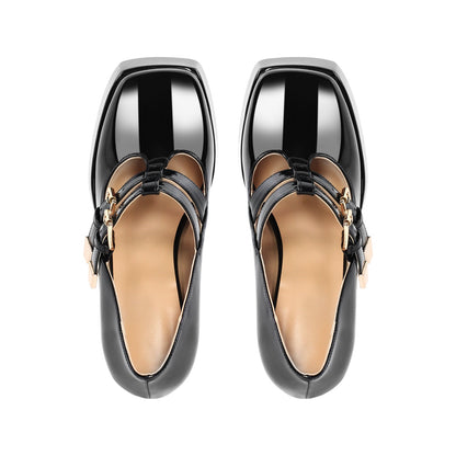 Chunky Heel Straps Mary Jane Pumps | Onlymaker Classic